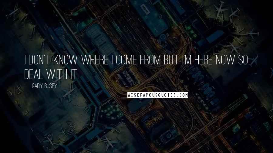 Gary Busey Quotes: I don't know where I come from but I'm here now so deal with it.