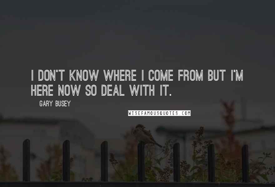 Gary Busey Quotes: I don't know where I come from but I'm here now so deal with it.