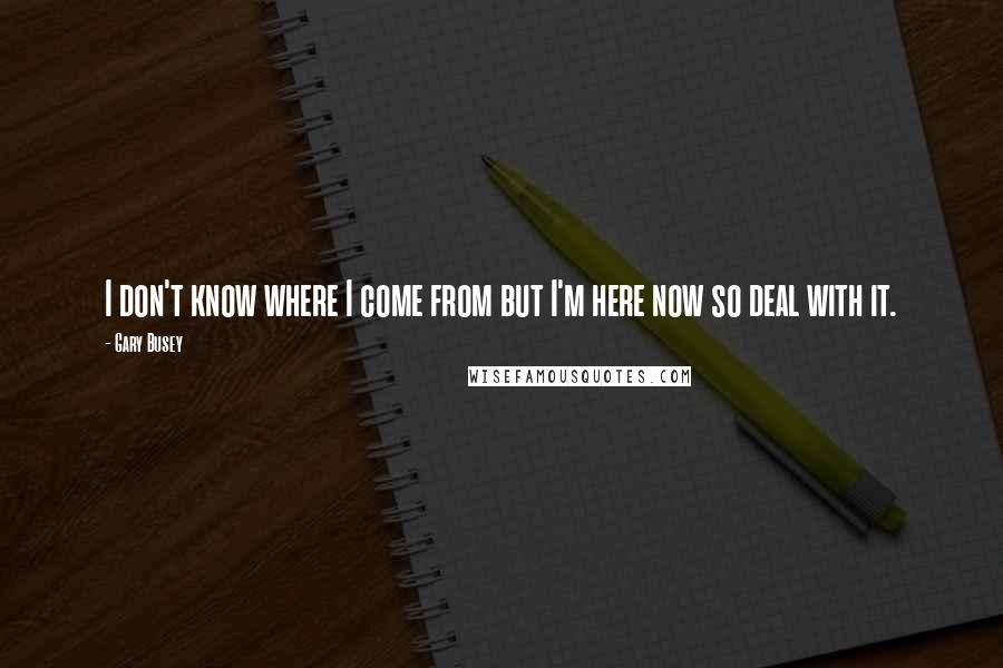 Gary Busey Quotes: I don't know where I come from but I'm here now so deal with it.