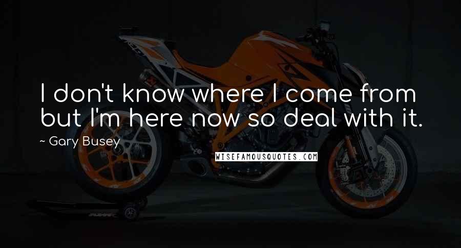 Gary Busey Quotes: I don't know where I come from but I'm here now so deal with it.