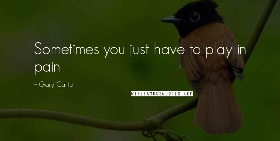 Gary Carter Quotes: Sometimes you just have to play in pain
