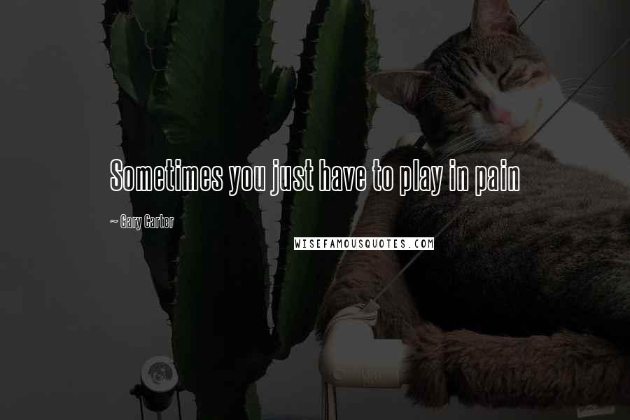 Gary Carter Quotes: Sometimes you just have to play in pain