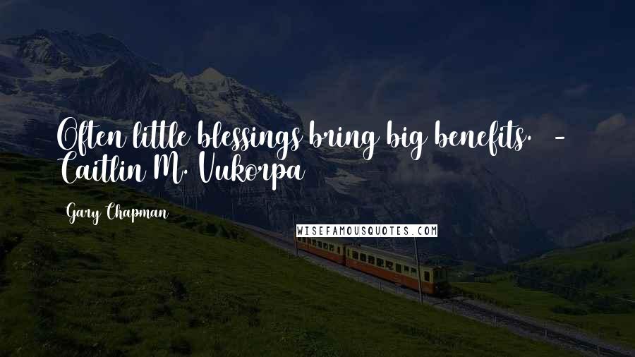 Gary Chapman Quotes: Often little blessings bring big benefits.  -  Caitlin M. Vukorpa