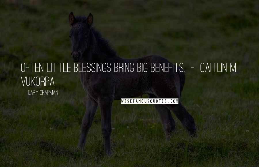Gary Chapman Quotes: Often little blessings bring big benefits. - Caitlin M. Vukorpa