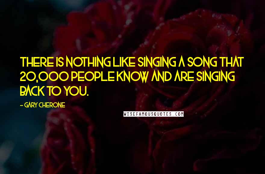 Gary Cherone Quotes: There is nothing like singing a song that 20,000 people know and are singing back to you.