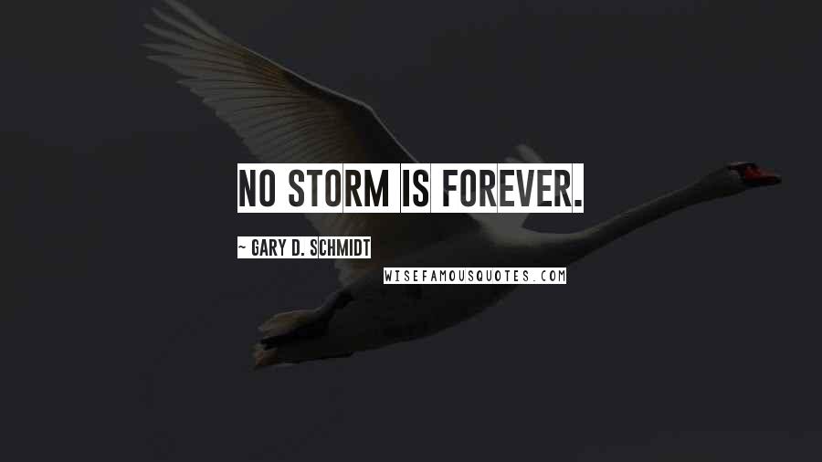 Gary D. Schmidt Quotes: No storm is forever.