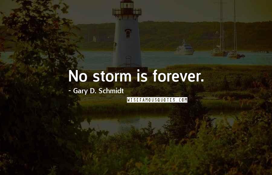 Gary D. Schmidt Quotes: No storm is forever.