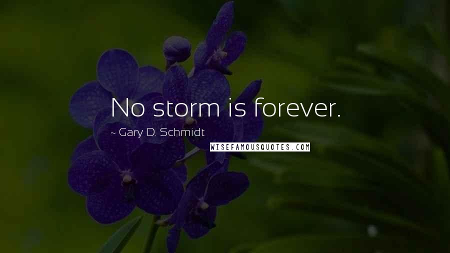 Gary D. Schmidt Quotes: No storm is forever.