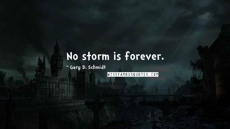 Gary D. Schmidt Quotes: No storm is forever.