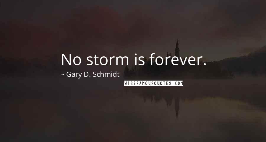 Gary D. Schmidt Quotes: No storm is forever.