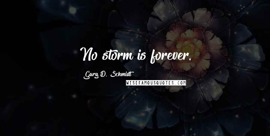 Gary D. Schmidt Quotes: No storm is forever.