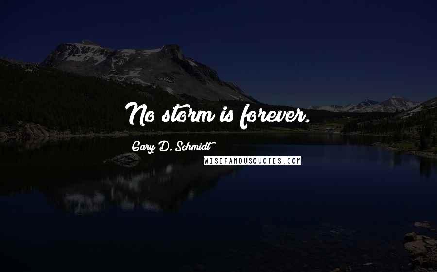 Gary D. Schmidt Quotes: No storm is forever.