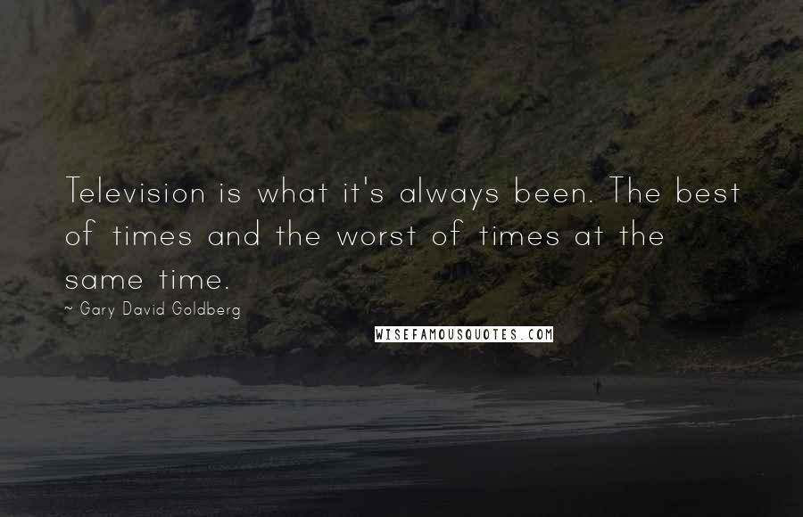 Gary David Goldberg Quotes: Television is what it's always been. The best of times and the worst of times at the same time.