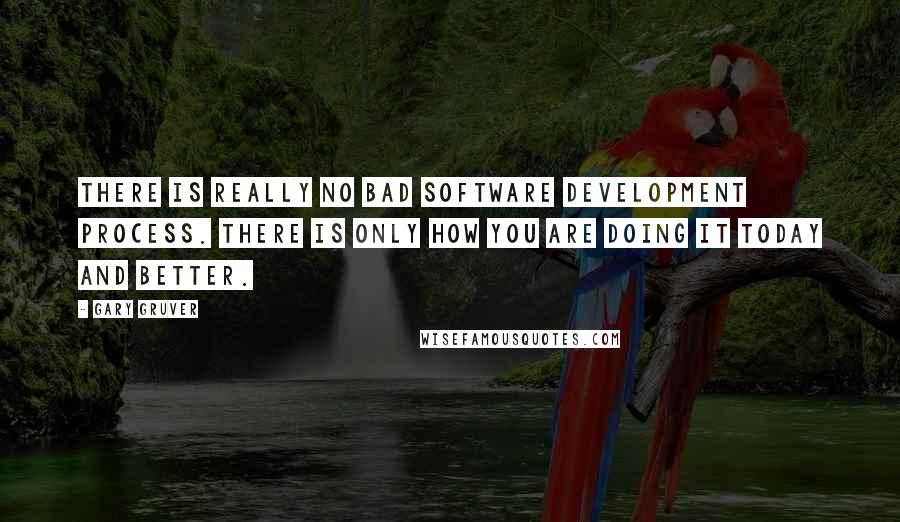 Gary Gruver Quotes: There is really no bad software development process. There is only how you are doing it today and better.