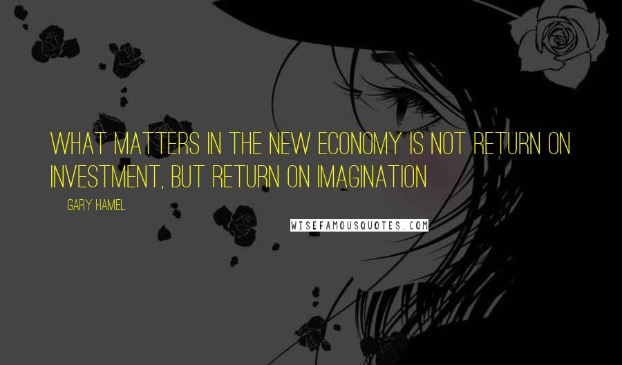 Gary Hamel Quotes: What matters in the new economy is not return on investment, but return on imagination