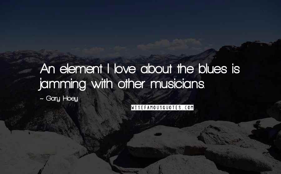 Gary Hoey Quotes: An element I love about the blues is jamming with other musicians.