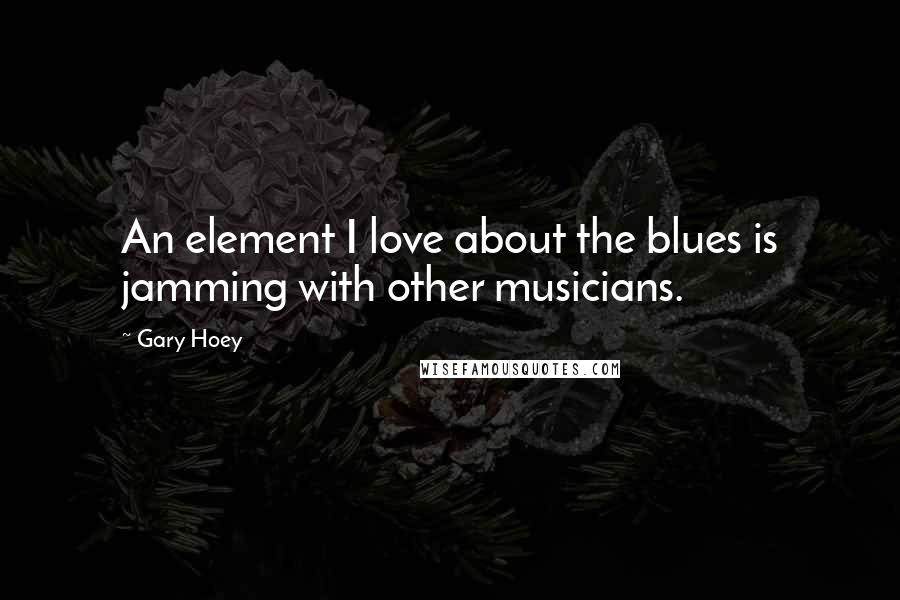 Gary Hoey Quotes: An element I love about the blues is jamming with other musicians.