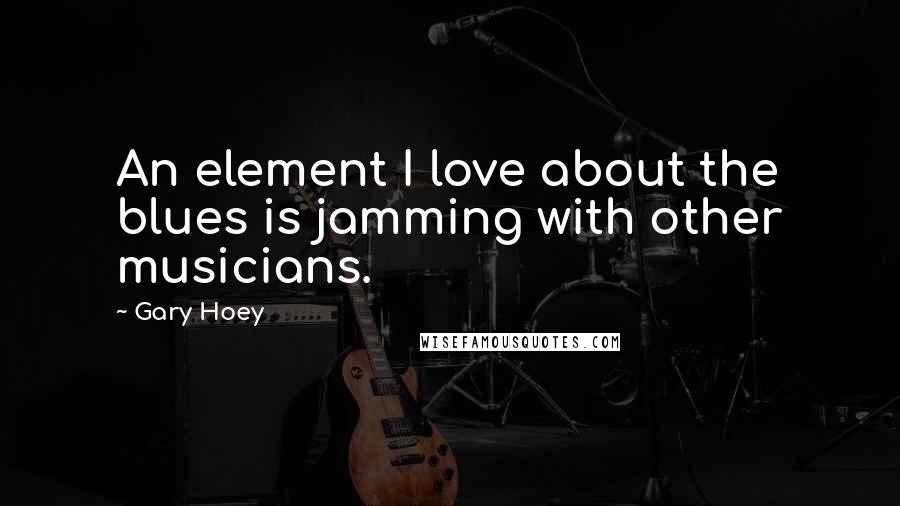 Gary Hoey Quotes: An element I love about the blues is jamming with other musicians.