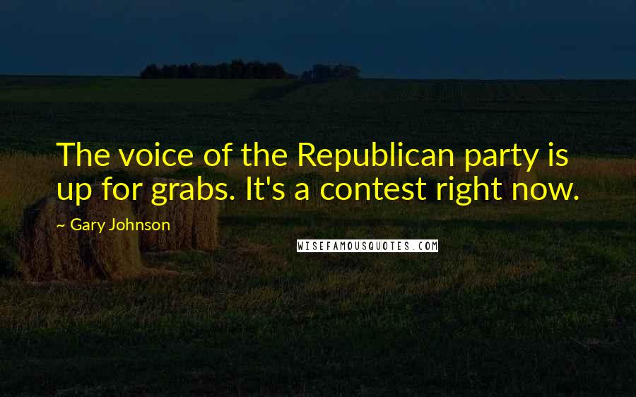 Gary Johnson Quotes: The voice of the Republican party is up for grabs. It's a contest right now.