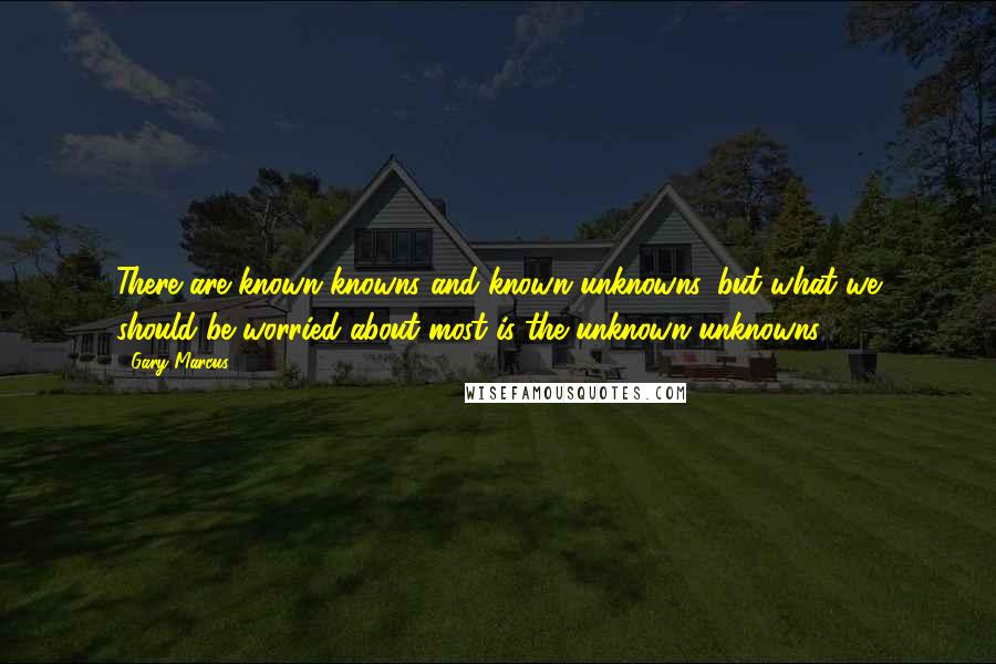 Gary Marcus Quotes: There are known knowns and known unknowns, but what we should be worried about most is the unknown unknowns.