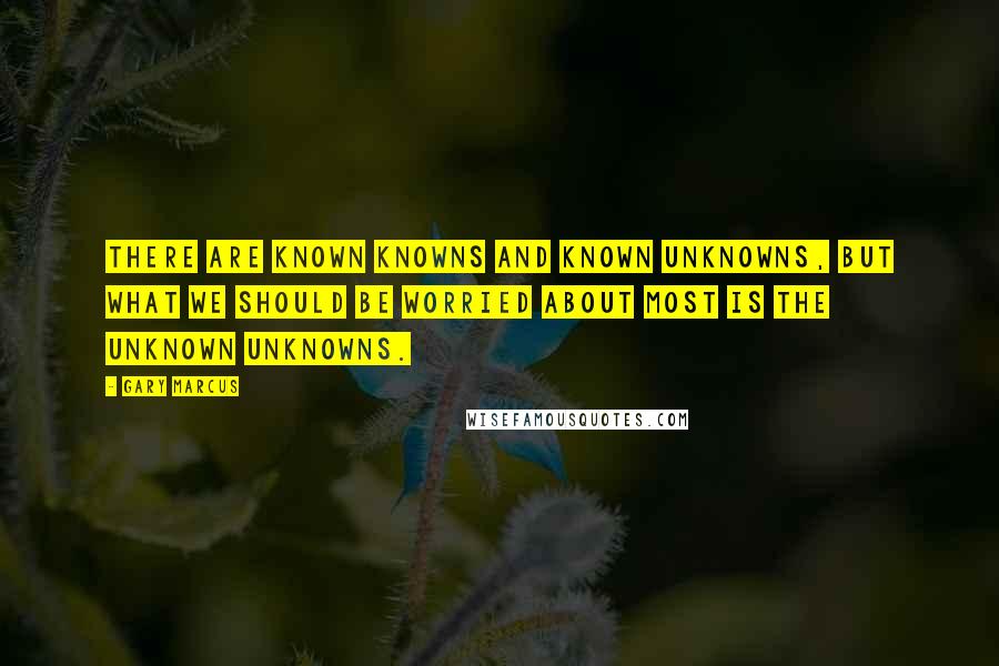 Gary Marcus Quotes: There are known knowns and known unknowns, but what we should be worried about most is the unknown unknowns.