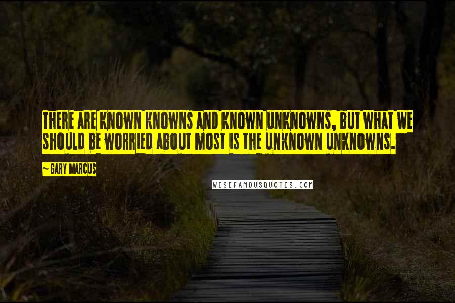 Gary Marcus Quotes: There are known knowns and known unknowns, but what we should be worried about most is the unknown unknowns.