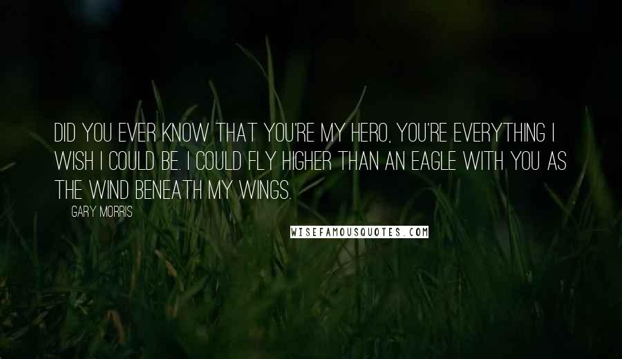 Gary Morris Quotes: Did you ever know that you're my hero, you're everything I wish I could be. I could fly higher than an eagle with you as the wind beneath my wings.