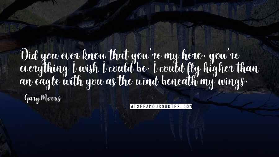 Gary Morris Quotes: Did you ever know that you're my hero, you're everything I wish I could be. I could fly higher than an eagle with you as the wind beneath my wings.