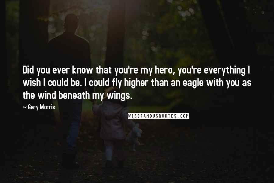 Gary Morris Quotes: Did you ever know that you're my hero, you're everything I wish I could be. I could fly higher than an eagle with you as the wind beneath my wings.