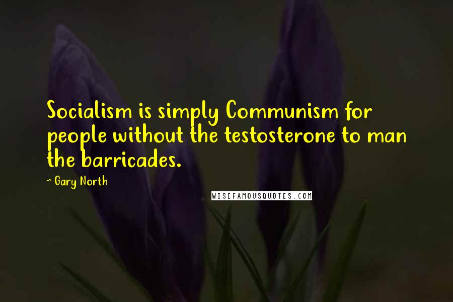 Gary North Quotes: Socialism is simply Communism for people without the testosterone to man the barricades.