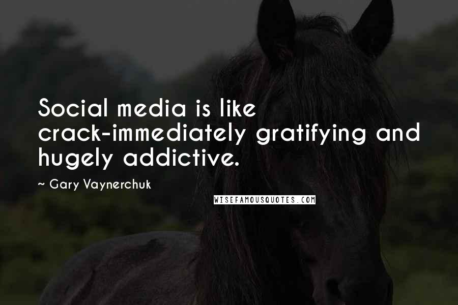 Gary Vaynerchuk Quotes: Social media is like crack-immediately gratifying and hugely addictive.