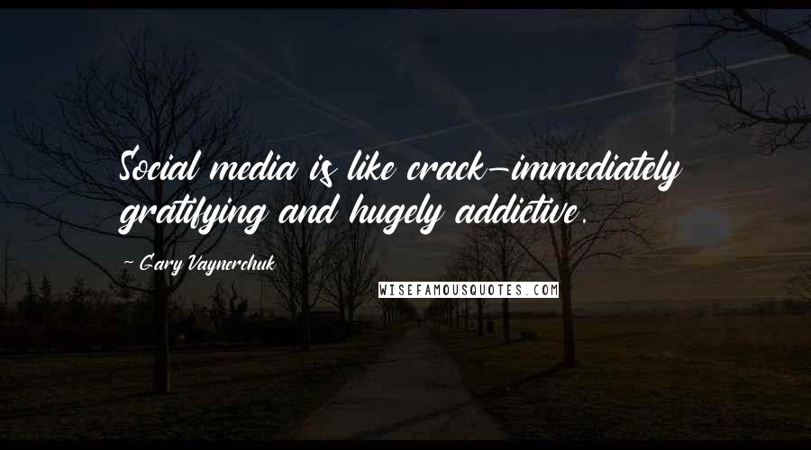 Gary Vaynerchuk Quotes: Social media is like crack-immediately gratifying and hugely addictive.