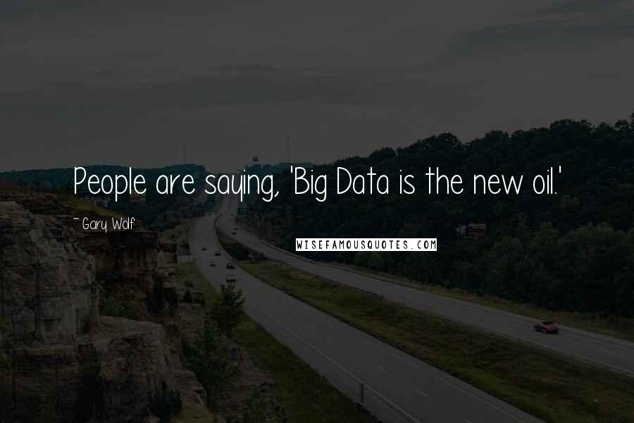 Gary Wolf Quotes: People are saying, 'Big Data is the new oil.'