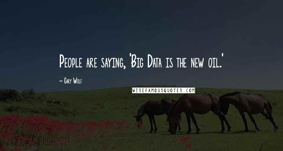 Gary Wolf Quotes: People are saying, 'Big Data is the new oil.'