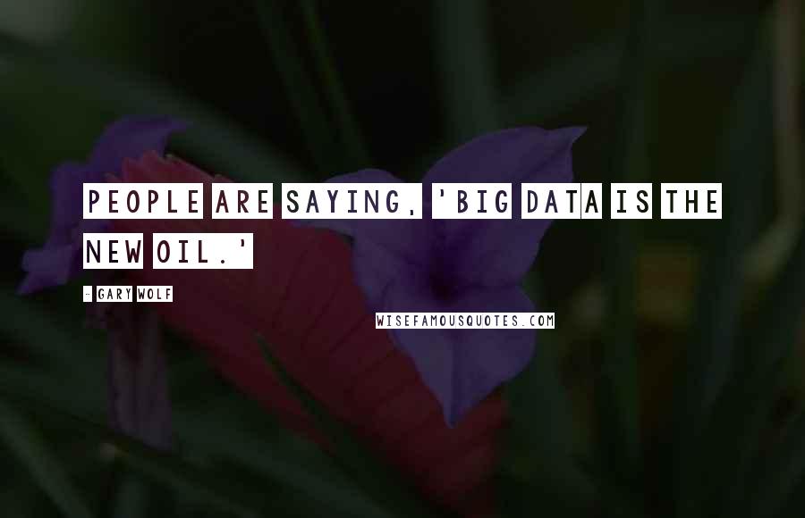 Gary Wolf Quotes: People are saying, 'Big Data is the new oil.'