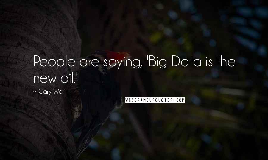 Gary Wolf Quotes: People are saying, 'Big Data is the new oil.'