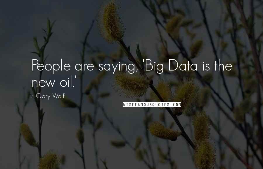 Gary Wolf Quotes: People are saying, 'Big Data is the new oil.'