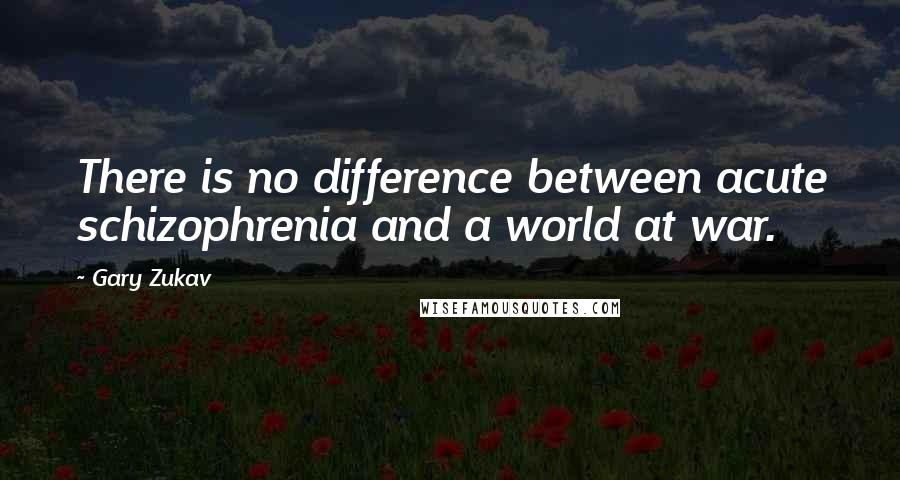 Gary Zukav Quotes: There is no difference between acute schizophrenia and a world at war.