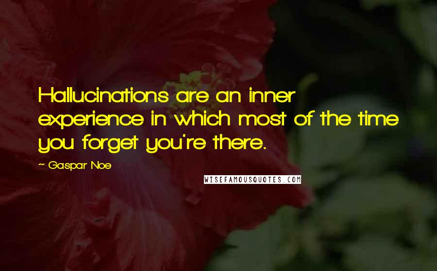 Gaspar Noe Quotes: Hallucinations are an inner experience in which most of the time you forget you're there.