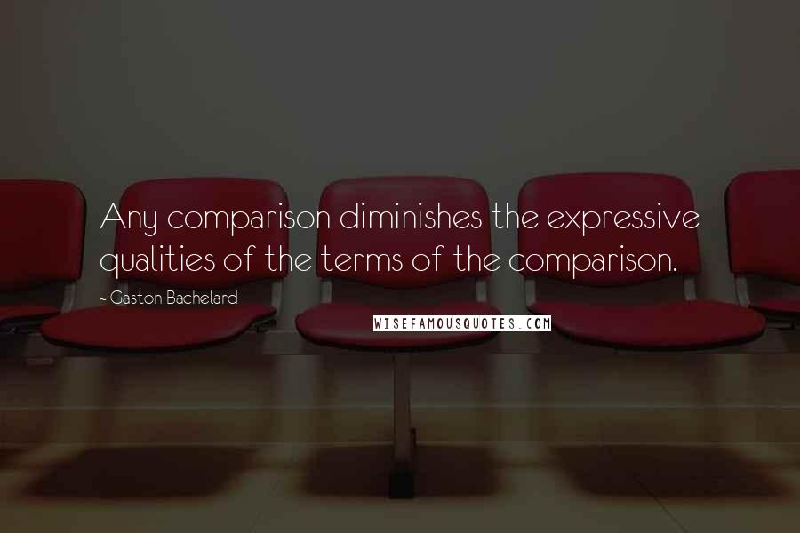 Gaston Bachelard Quotes: Any comparison diminishes the expressive qualities of the terms of the comparison.