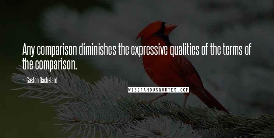Gaston Bachelard Quotes: Any comparison diminishes the expressive qualities of the terms of the comparison.