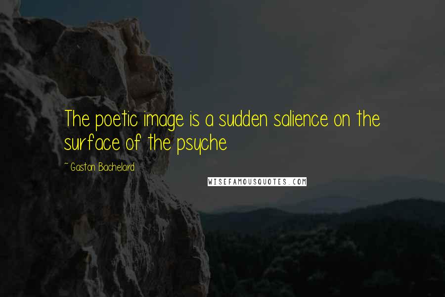 Gaston Bachelard Quotes: The poetic image is a sudden salience on the surface of the psyche