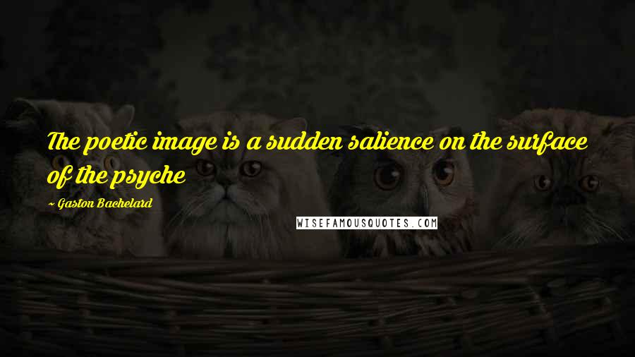 Gaston Bachelard Quotes: The poetic image is a sudden salience on the surface of the psyche