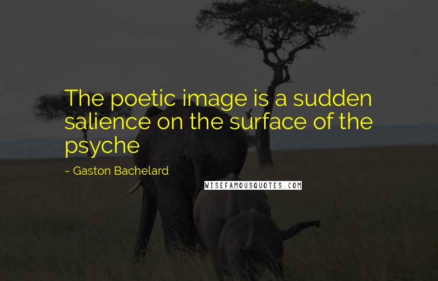 Gaston Bachelard Quotes: The poetic image is a sudden salience on the surface of the psyche