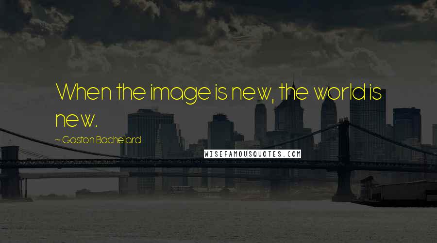 Gaston Bachelard Quotes: When the image is new, the world is new.