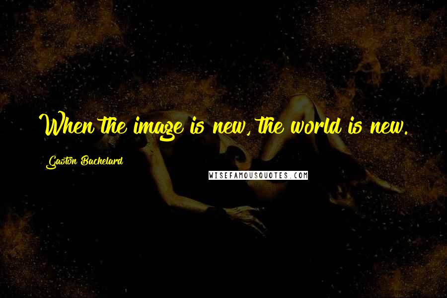 Gaston Bachelard Quotes: When the image is new, the world is new.