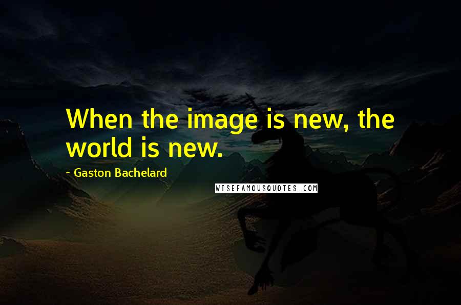 Gaston Bachelard Quotes: When the image is new, the world is new.