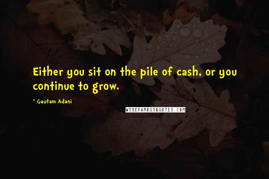 Gautam Adani Quotes: Either you sit on the pile of cash, or you continue to grow.