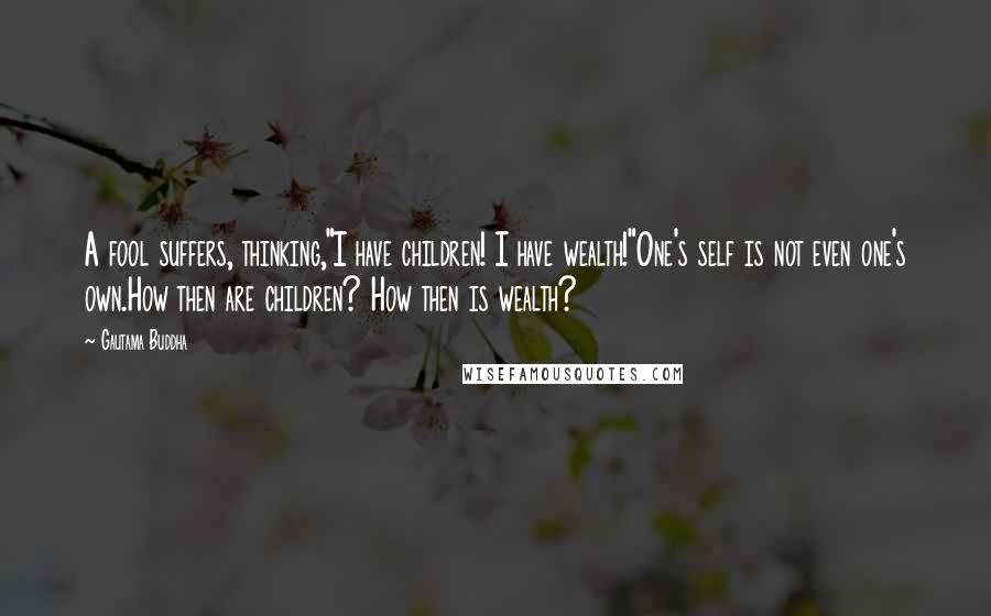 Gautama Buddha Quotes: A fool suffers, thinking,"I have children! I have wealth!"One's self is not even one's own.How then are children? How then is wealth?