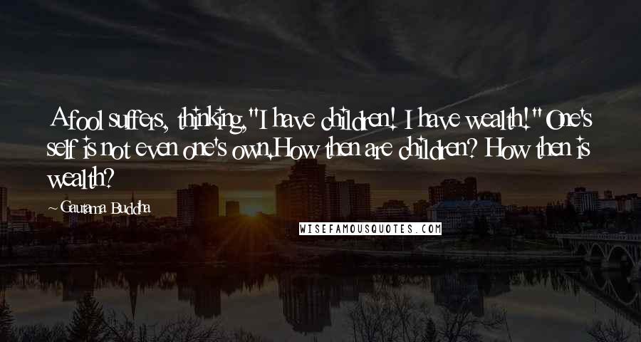 Gautama Buddha Quotes: A fool suffers, thinking,"I have children! I have wealth!"One's self is not even one's own.How then are children? How then is wealth?